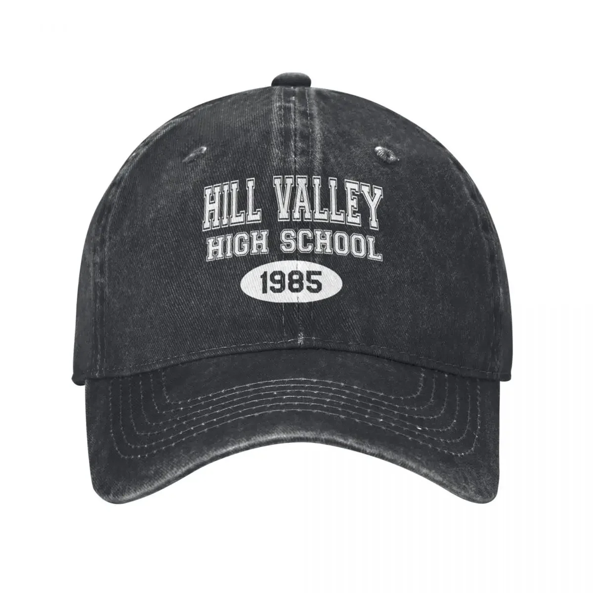 

Hill Valley High School Back To The Future Baseball Cap Casual Distressed Denim Classic Movie Series Sun Cap Unisex Outdoor Hats