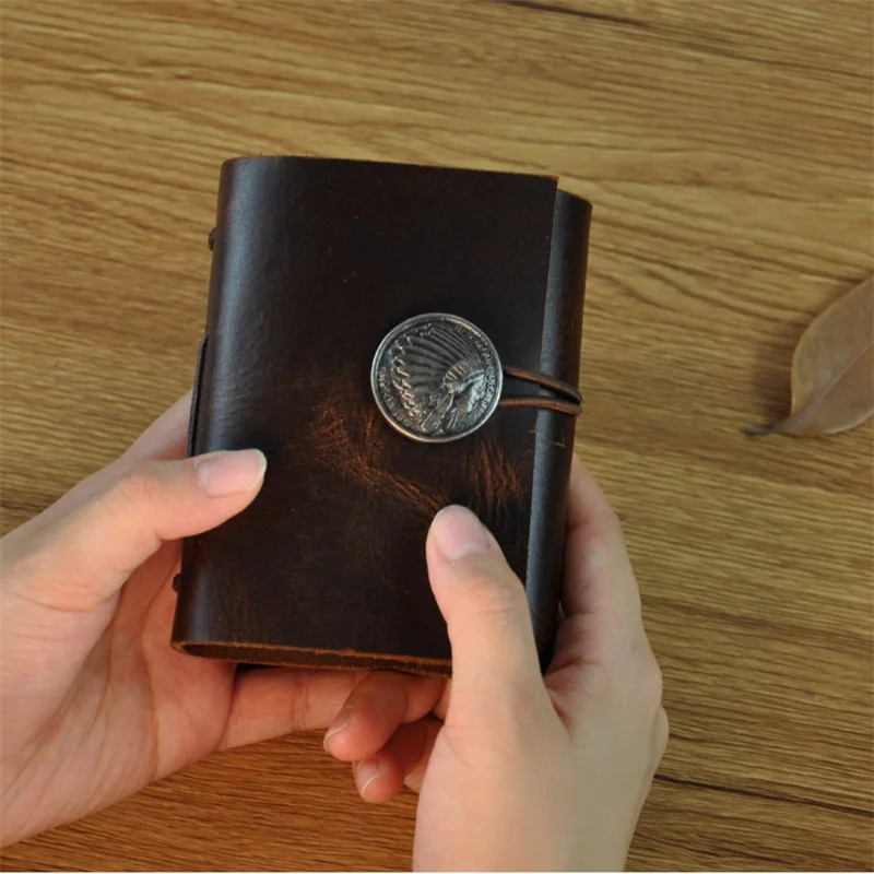 

A7 Death Note Pocket Notebook Agenda 2025 Vintage First-layer Cowhide Notebooks Journal Notebook Genuine Leather Diary Planner