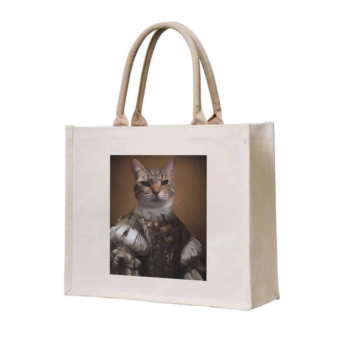 

Custom renaissance Cat portrait : Kitty Tote Bag great bag Custom bag Canvas for women large tote