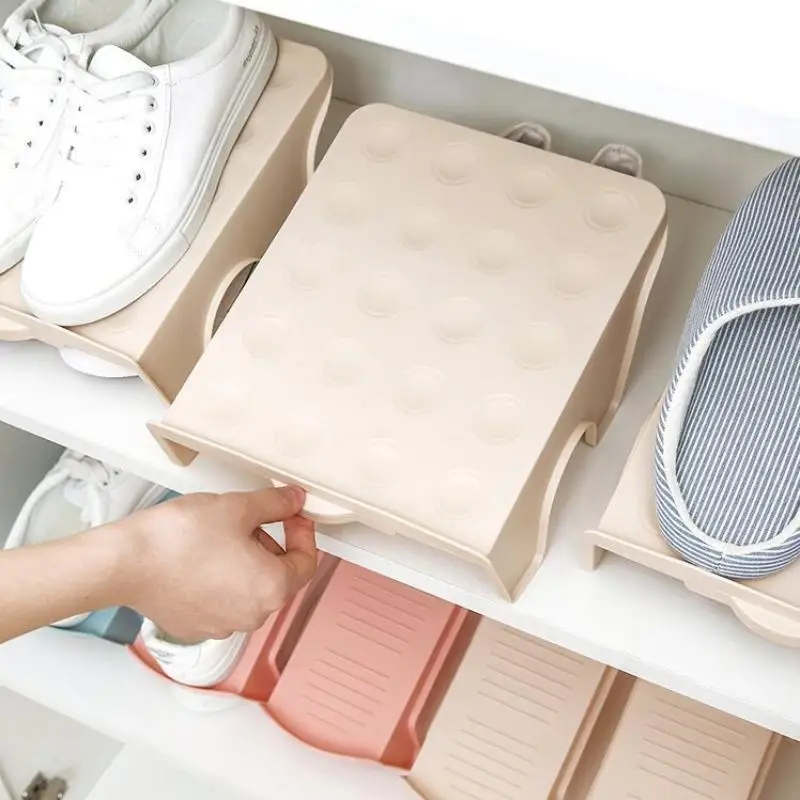 Double Layered Shoe Rack Shoe Cabinet Layered Partition Space Saving Storage Shoe Rack Organize Place Shoe Storage Holder