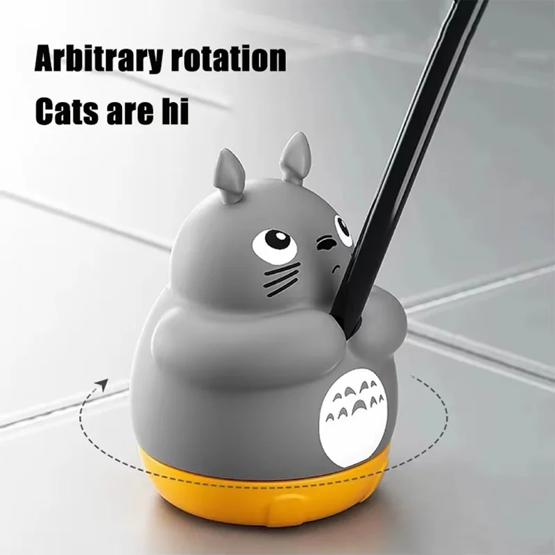 360 Degree Rotating Cat Teaser Wand with Feather Bell Wire Self-Play Toy for Indoor Cats Boredom Relief Interactive Fishing Toy