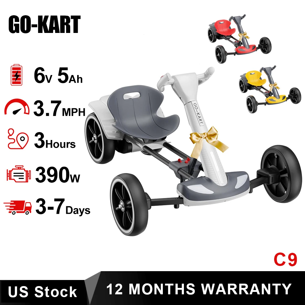 Remoto Control Electric Go Kart with Bluetooth 4 wheels Foldable Electric Vehicle Christmas Birthday Gifts for 3 Years+