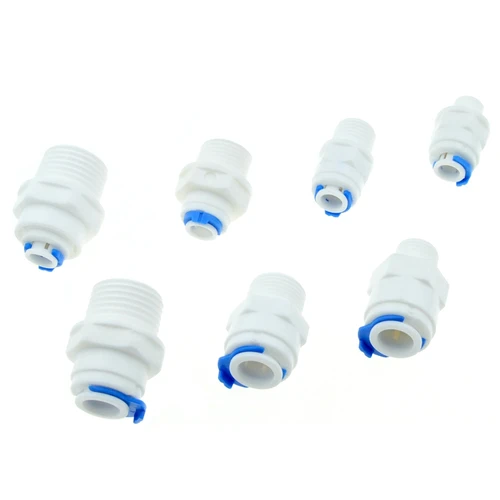 Imagen 2 del producto Raccord de tubería recta de agua RO, manguera OD de 1/4 3/8 1/8 "", 1/4"", 1/2 "", 3/8"", rosca macho BSP, sistema de conector rápido de plástico, purifica el agua