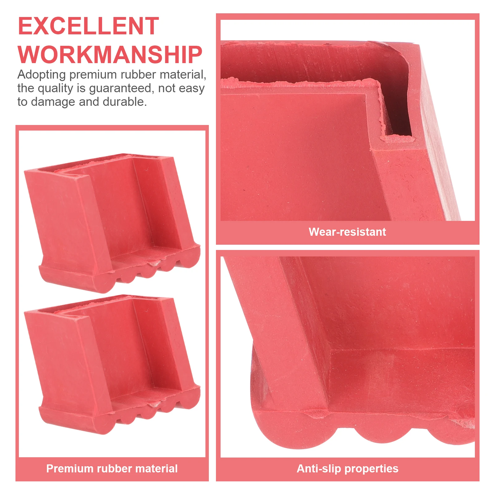 

4 Pcs Anti Slip Rubber Feet Pads for Ladder Thick Durable Covers Protect Floor Reduce Noise Household Safety Accessories