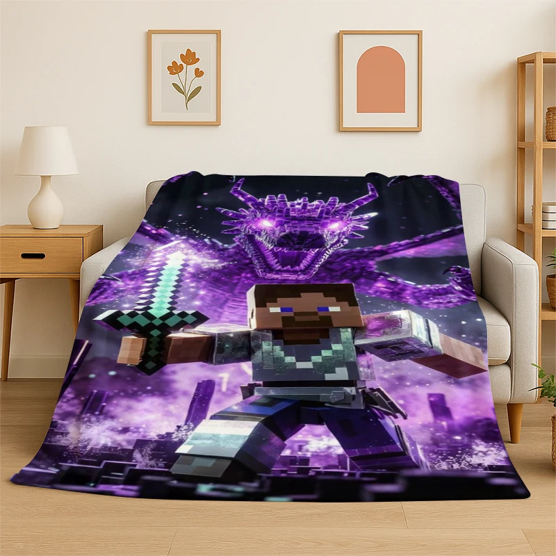 Building Pixel Game S-Sandbox Soft Plush Blanket,Flannel Throw Blanket for Living Room Bedroom Bed Sofa Picnic Hiking Napping