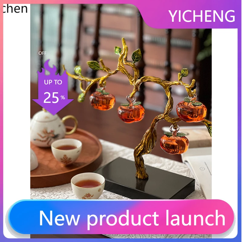 LYY  Home Persimmon Ruyi Living Room Entrance Crafts Office Desktop Decoration Ornament New Home Moving Ceremony