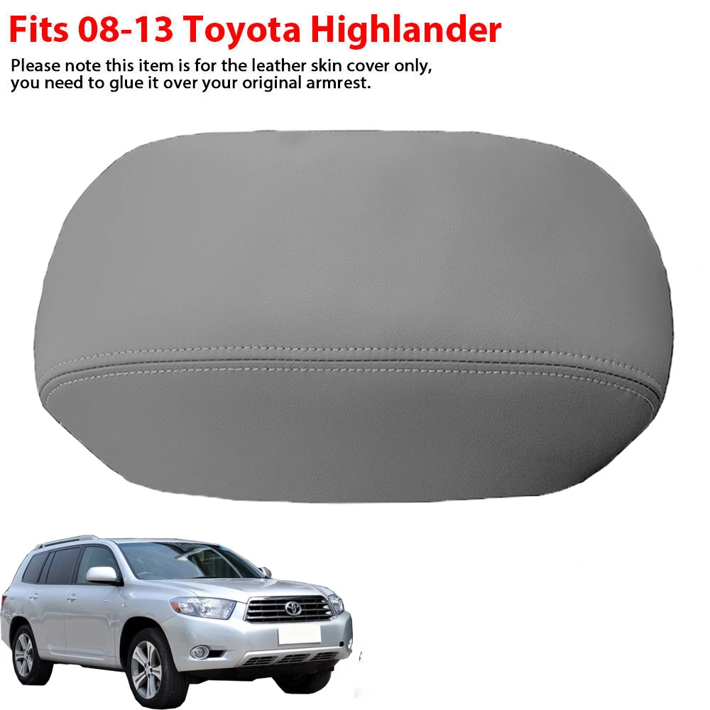 Car Armrest Cover For Toyota Highlander 2008 2009 2010 2011 2012 2013 PU Leather Center Console Cushion Pad Car Accessories