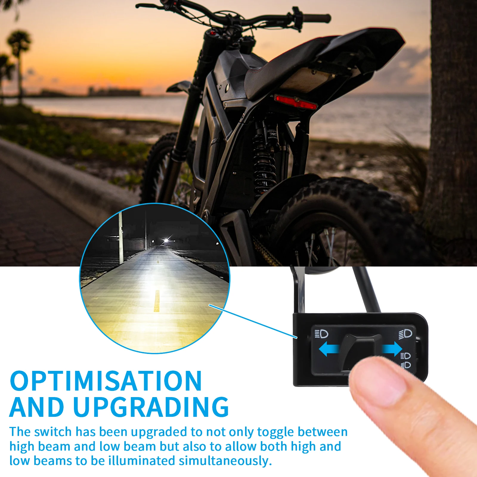 LED Headlight Switch Kit For Talaria Sting R MX4 Sur-Ron Segway X260 Dirt Bike ‎Front Headlight Bar Upgraded Kit Plug and Play