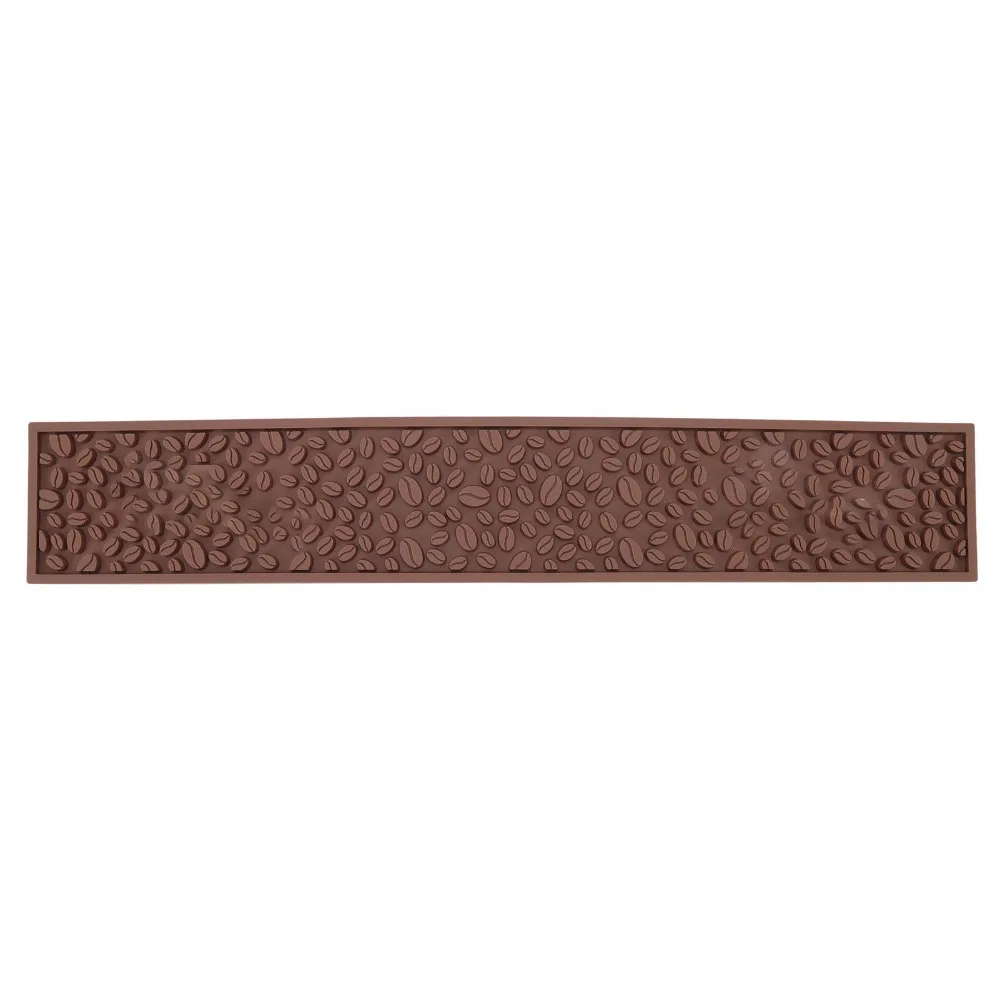 PVC Material Coffee Bar Mat Non Slip Surface Silicone Material Non Slip Bar Mat Rectangular Shape Draining Design
