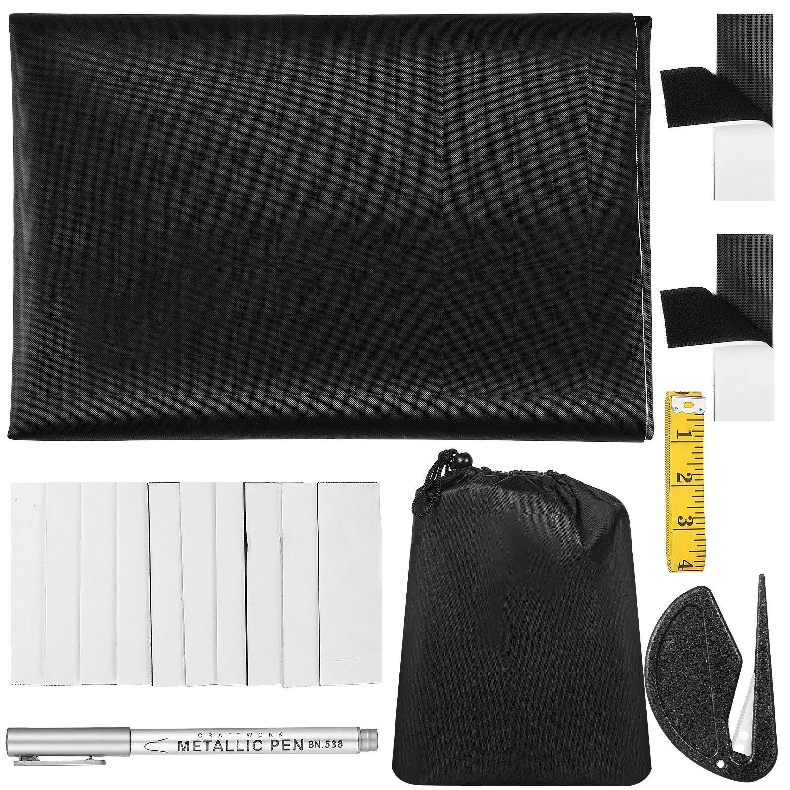 1세트 암막 창 커버 300x145cm 휴대용 코팅 커튼 침실 거실 여행용 에너지 절약 빛 차단