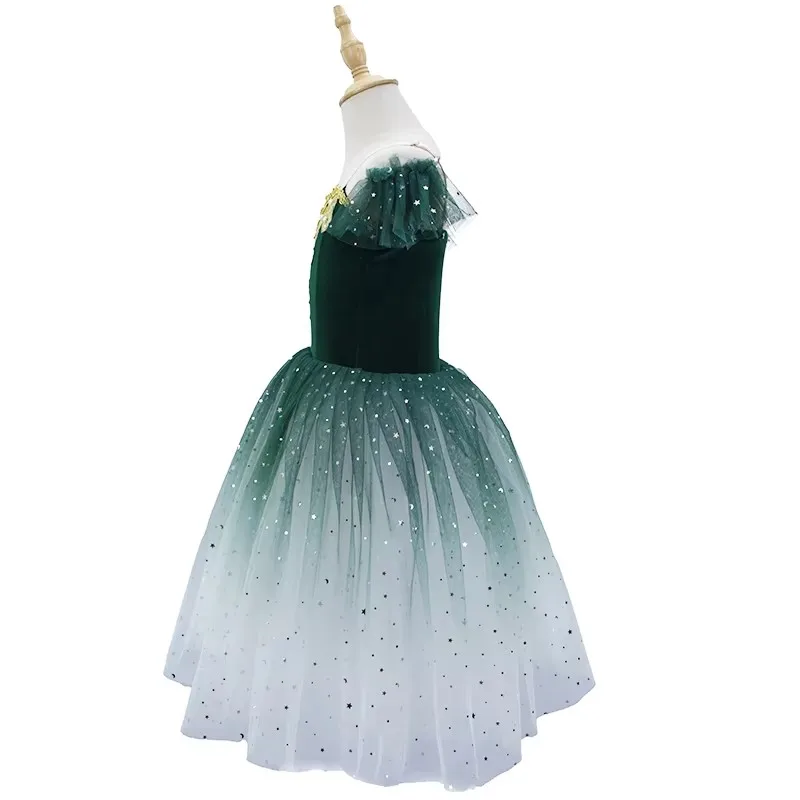 Nuovo tutù di balletto professionale lungo abito in tulle per ragazze vestito da balletto cigno bianco performance ballerina di danza costume per bambini per ragazze