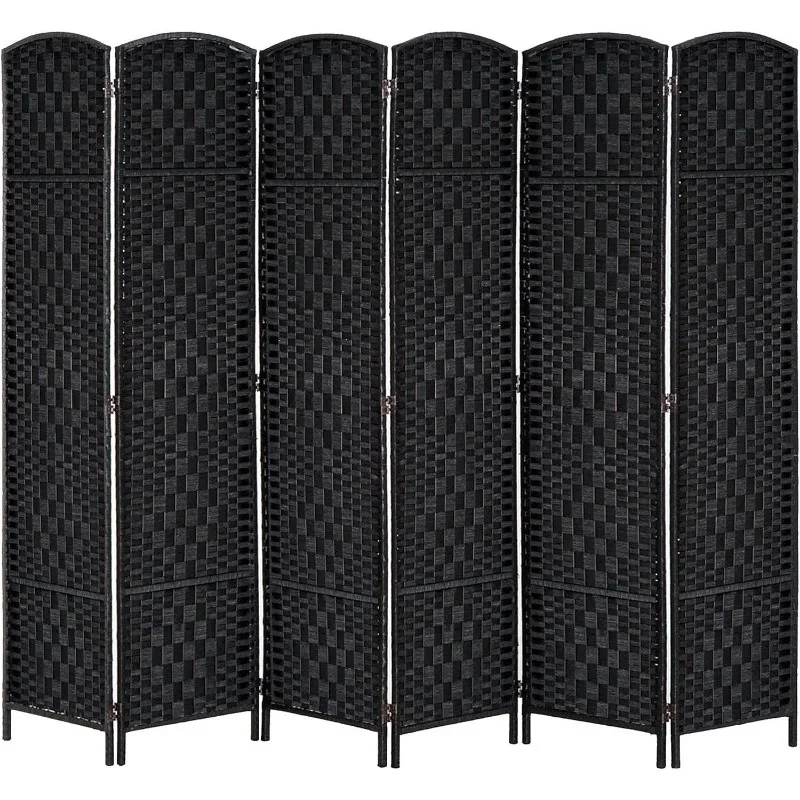 

Room Divider 6 Panels Folding Privacy Screen 6FT Tall Portable Wicker Weave Partition Wall Divider for Bedroom Home Office