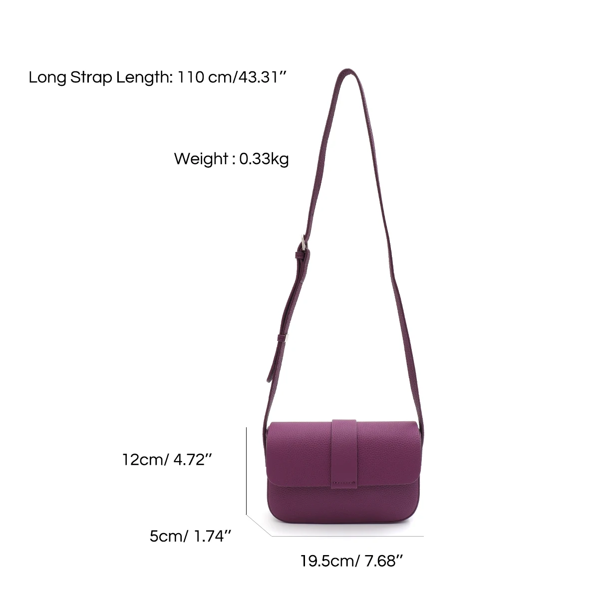 Simple Style Genuine Leather Messenger Bag Women Solid Color Fashionable Flap Sling Purse Mini Portable Daily Casual Versatile