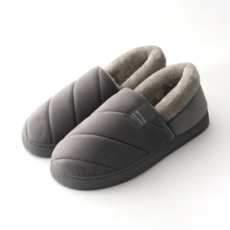 Pantoufles Antidérapantes Chaudes en Peluche pour Homme et Femme, Chaussures Confortables pour la Maison, l'Intérieur et la Chambre, Grande Taille 48 49