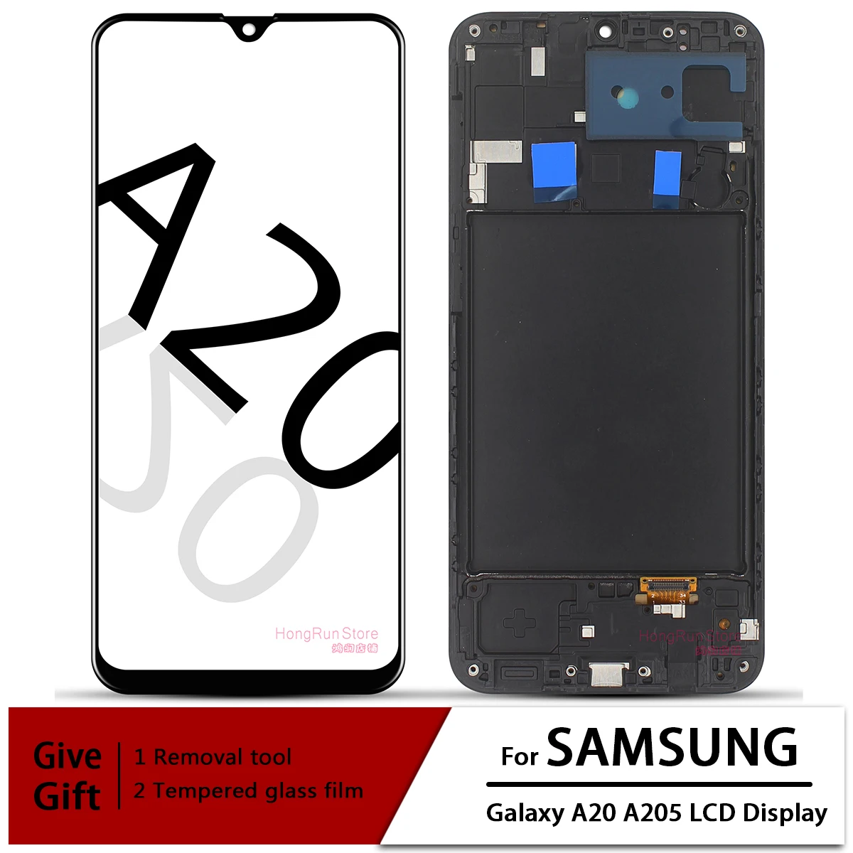 

AMOLED For Samsung A20/A30/A50 display with Frame For Samsung A30S/A50S LCD Display Touch Screen Digitizer Assembly