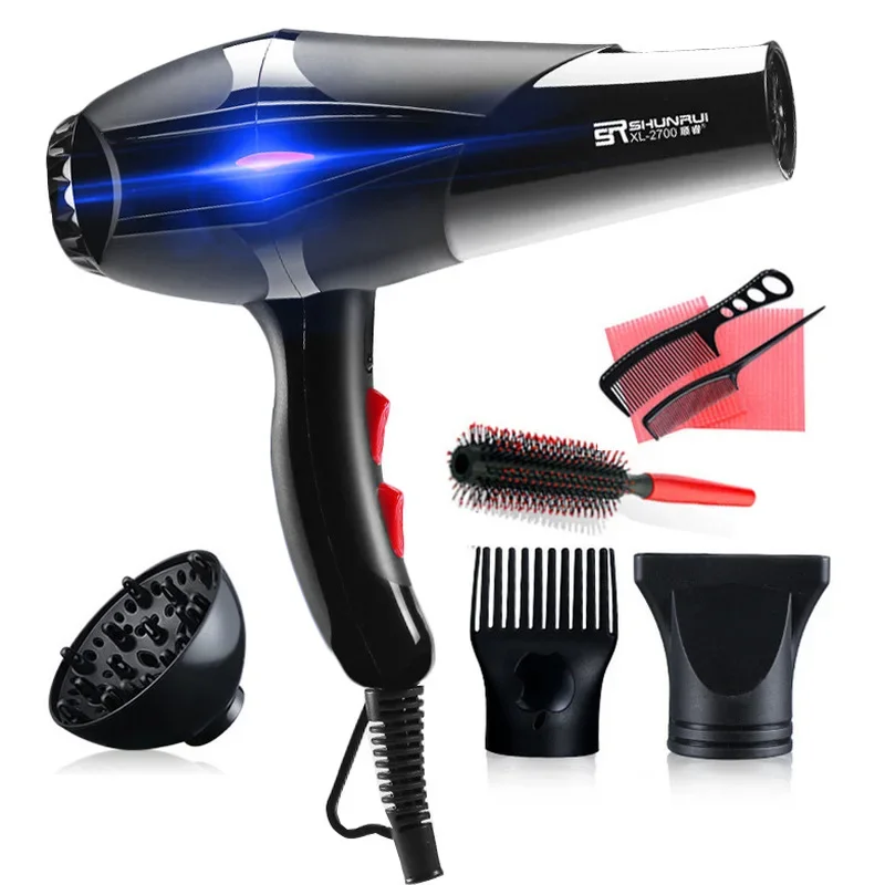 

Professional Ionic Hair Dryer Straightener Pro Blu-ray Hot/Cold, Strong Power 110v-210v Electric Hairdressing Equipment