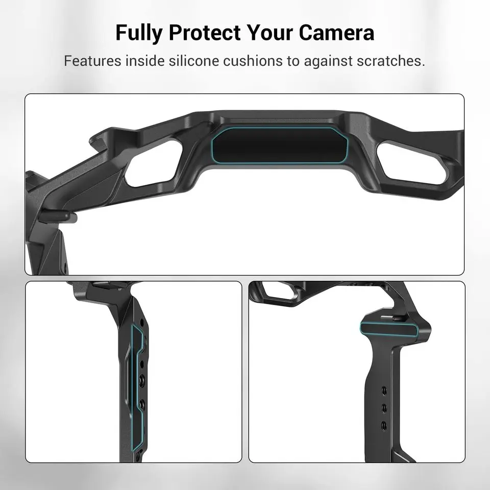 Видеокарта EOS R5/R6/R5C с аккумуляторной ручкой BG-R10, алюминиевая клетка для камеры для изготовления фильмов для Canon EOS R5/R6/R5C