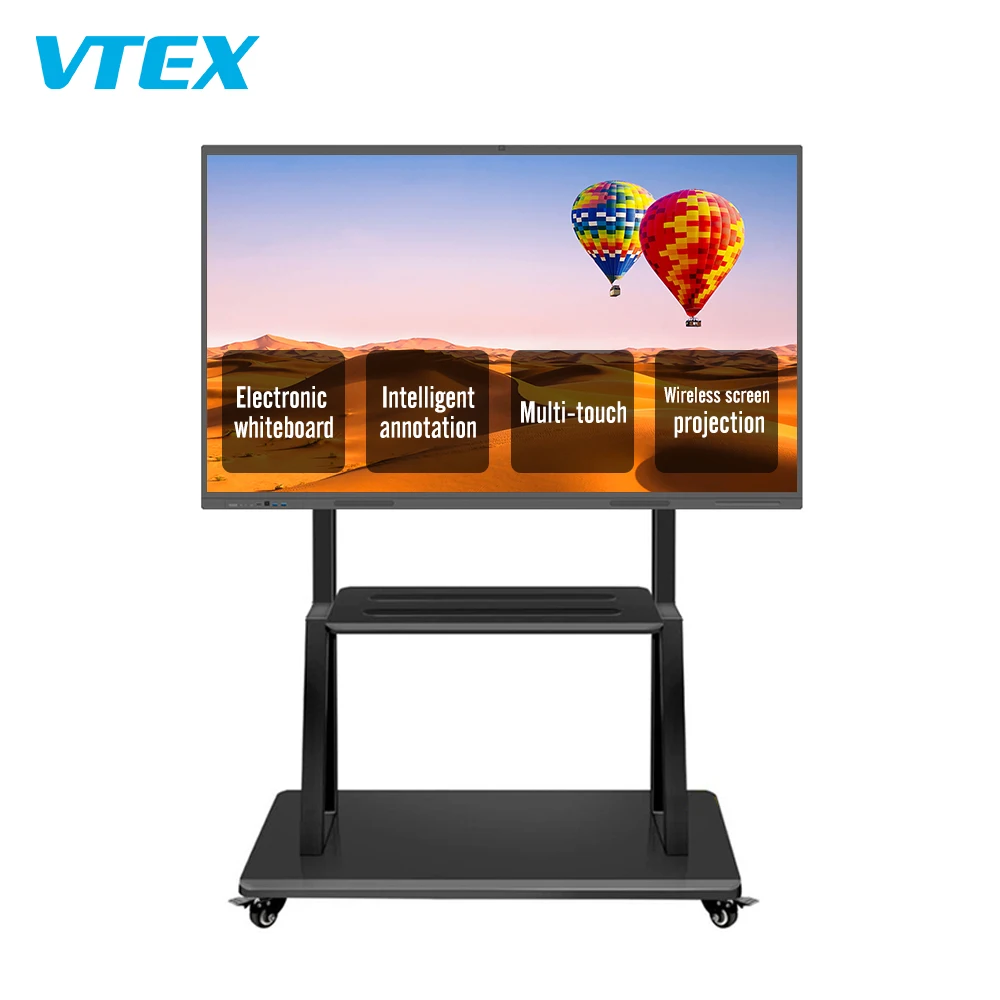 65 بوصة لوحة ذكية تعمل باللمس سبورة بيضاء تفاعلية إلكترونية مع لوحة LED مسطحة شاشة 75 بوصة OEM المورد