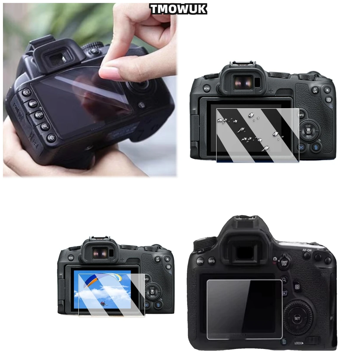

For Canon EOSR M5 M3 M10 100D KISS X7, Privacy Full Coverage Tempered Glass, 9H Scratch Resistant HD Clear Protective Film For C