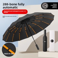 288 bone fully automatic new super large size anti storm men's and women's thick weather dual-use umbrella