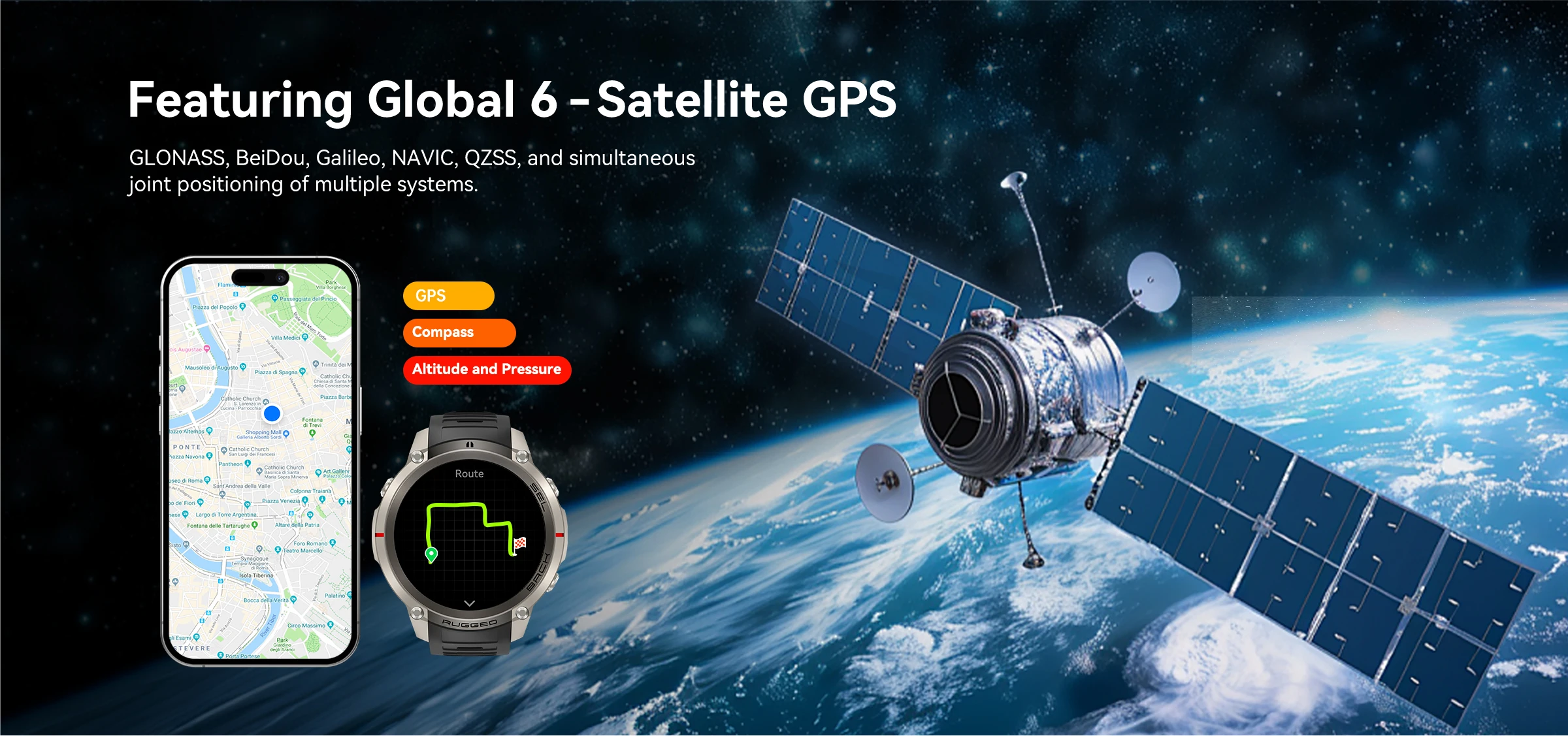 2026 Neue GPS-Technologie Offline-Karte 500mAh Akku Smartwatch GPS-Kompass Höhenmesser 5ATM Wasserdichte Sport-Smartwatches für Herren – Detail 6