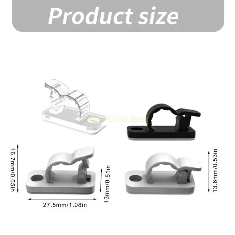 F62C 20Pieces Cable Clips With Strong Adhesive Cable Management Holder For Organized Wire Setups In Multiple Locations