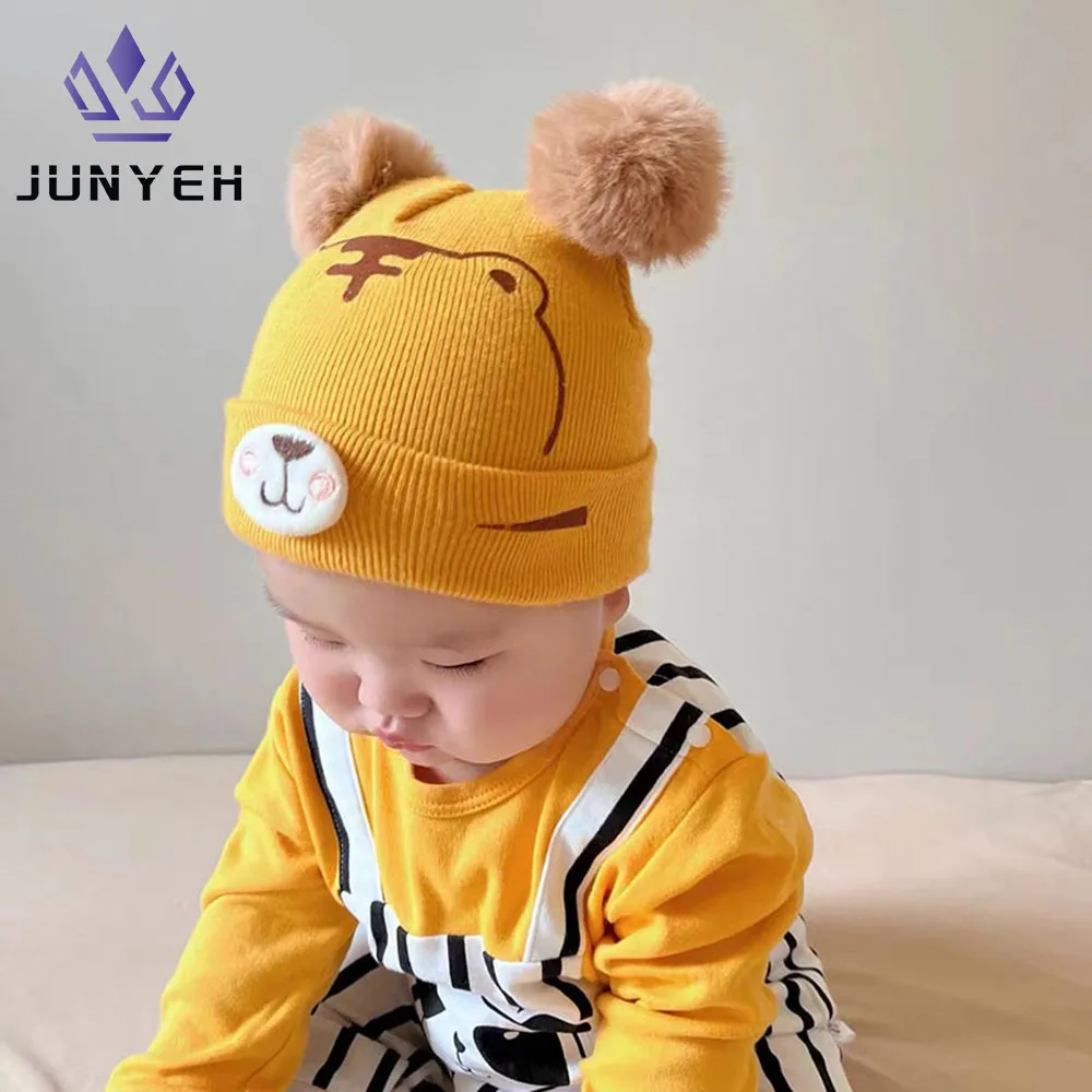 Baby Little Tigers Knitted Hats High Quality Winter Warm Boys Girls Wool Infants Caps Newborn Toddler 0-18 Month