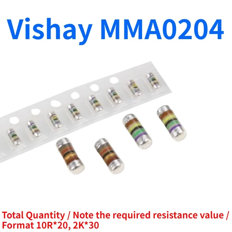 50PCS VISHAY MMA0204 CHIP WAFER RESISTORS 50PPM 10K CYLINDRICAL CHIP RESISTORS FULL LINE