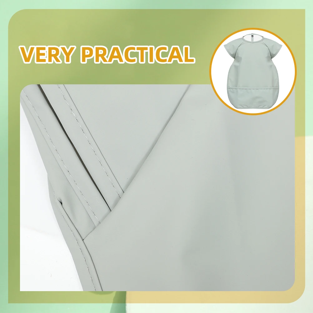 

Baby Eating Bibs PU Waterproof for Girl Boy Toddler 6 Months Sleeveless Dining Supplies Food Catcher Pocket Easy