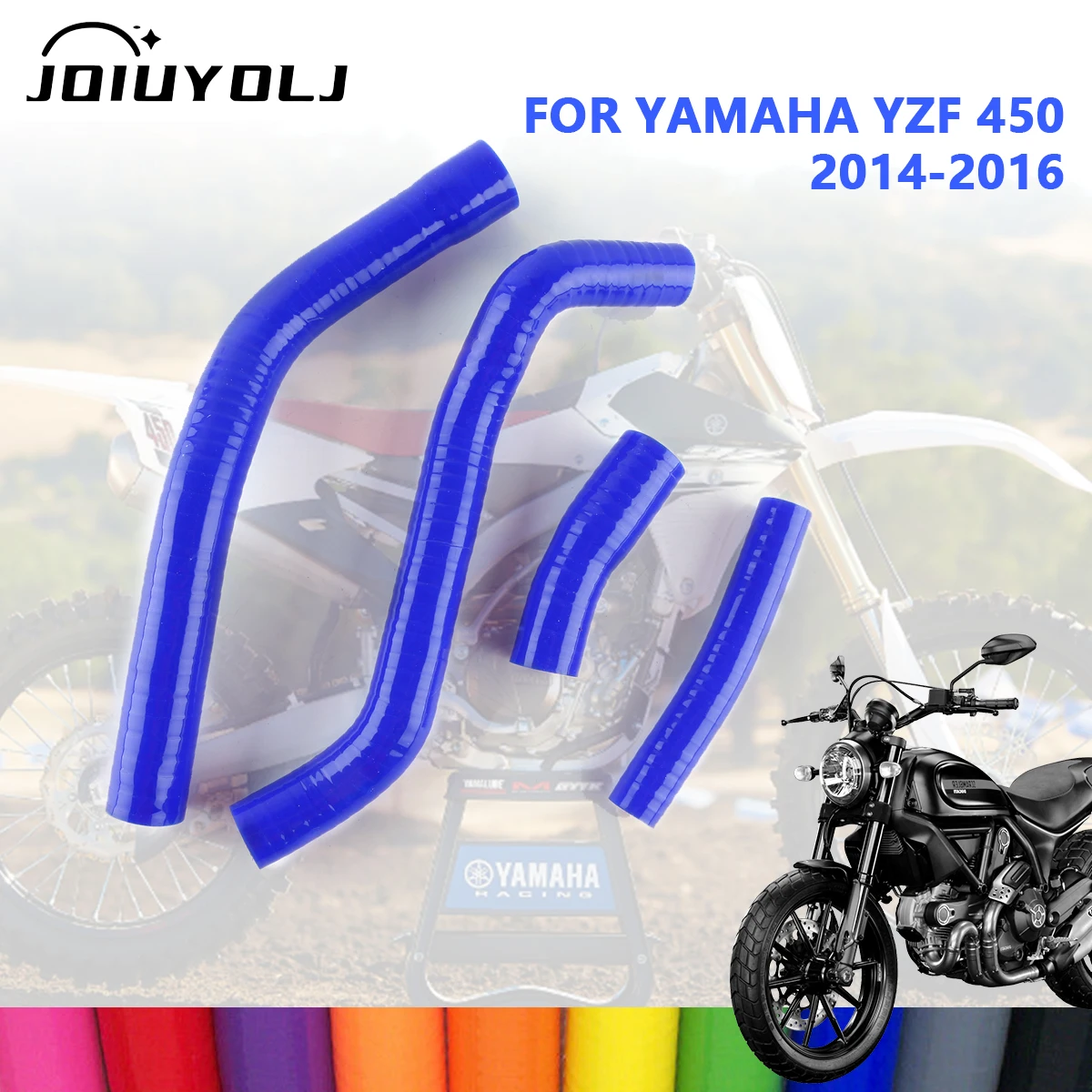 

For 2014 2015 2016 yamaha yzf 450 DOHC 4Pcs motorcycle Radiator Coolant Silicone Hose Kit
