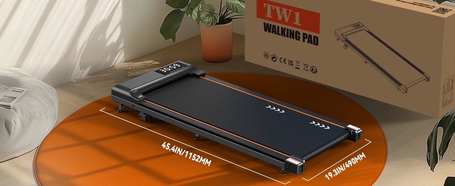 2,25 PS Walking Pad mit 1-6 km/h Steigung, 100 kg Tragkraft, 7-lagiger Lauffläche für Zuhause – Detail 11