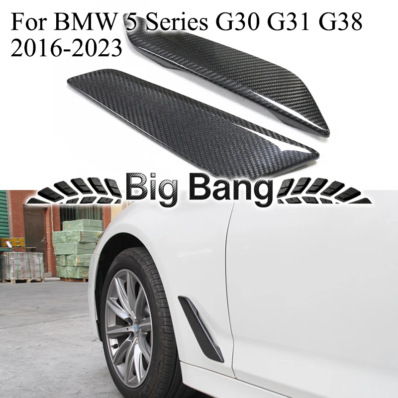 Suitable for BMW 5 Series 530 525Li G30 G31 G38 dry carbon fiber fender vent stickers