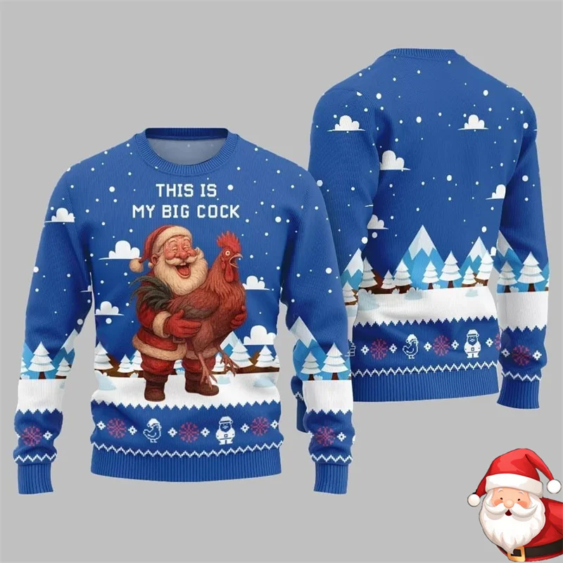 

Ugly Christmas Sweater Novelty Top, Funny Long Sleeve Crewneck Pullover, Holiday Xmas Party Gift for Men Women, Soft Feel
