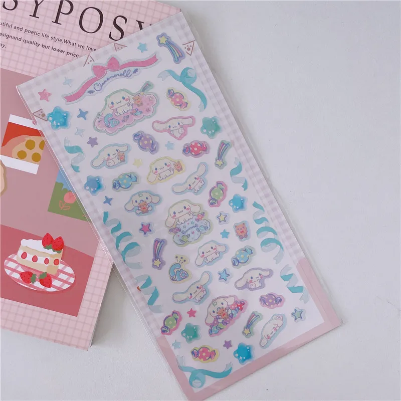 Sanrio Japanese Goo Card Decoration Hand Ledger Decoration Sticker Kuromi Melody DIY Material Toy Kawaii Gift