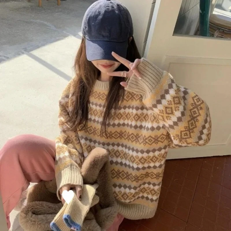 

Autumn Winter Fashion Small Fragrance Patterned Cable Knit Top Korean Style Sweet Tassel Hollow out Knitted Sweater