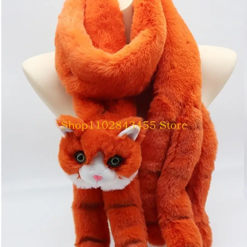 49MC وشاح شتوي لطيف من القطيفة مع ديكور الباندا للفتيات والنساء شال سميك دافئ ومقاوم للرياح