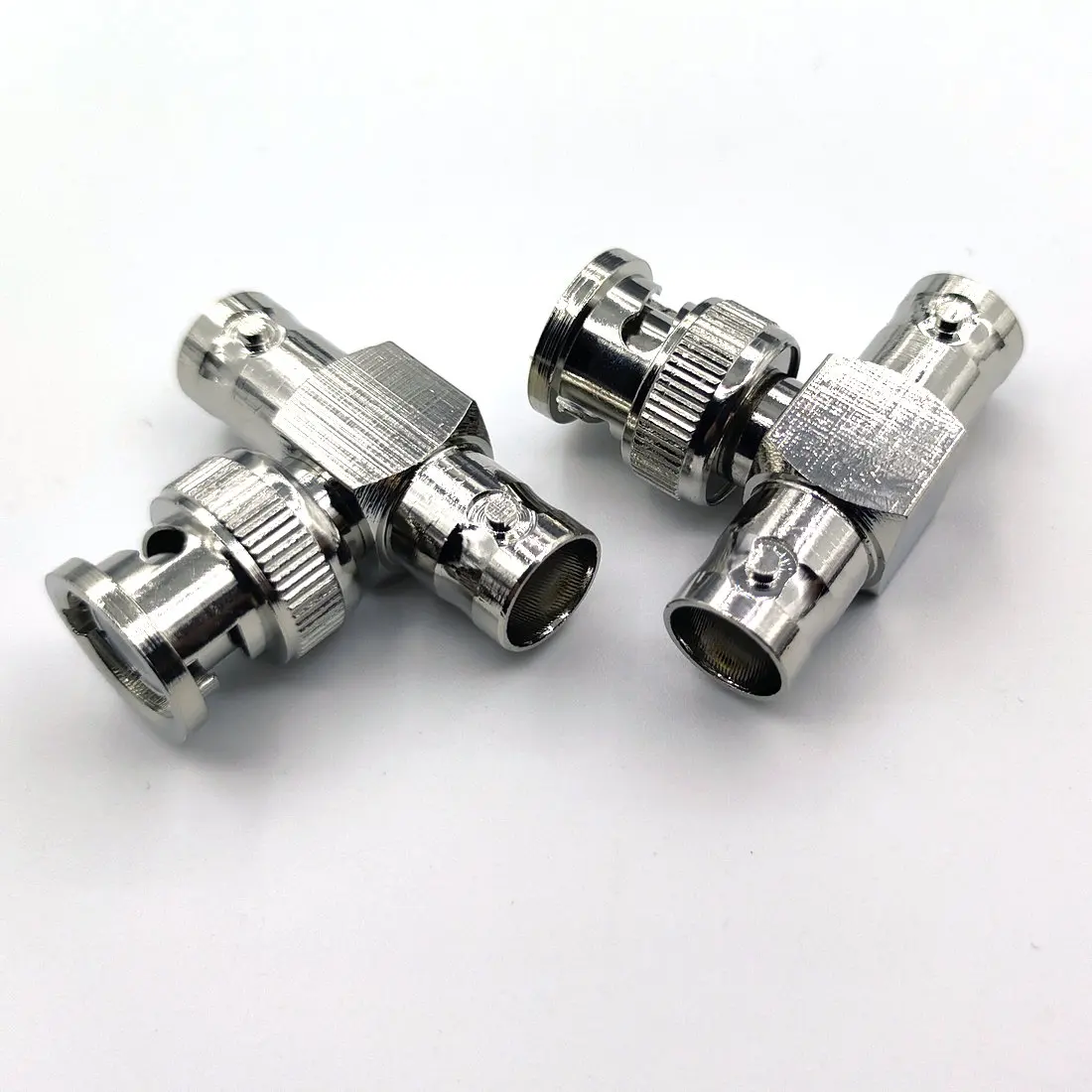 50pcs BRASS BNC T Adapter Connector 1 Male to 2 Female CCTV Jack Plug Transmission Cables