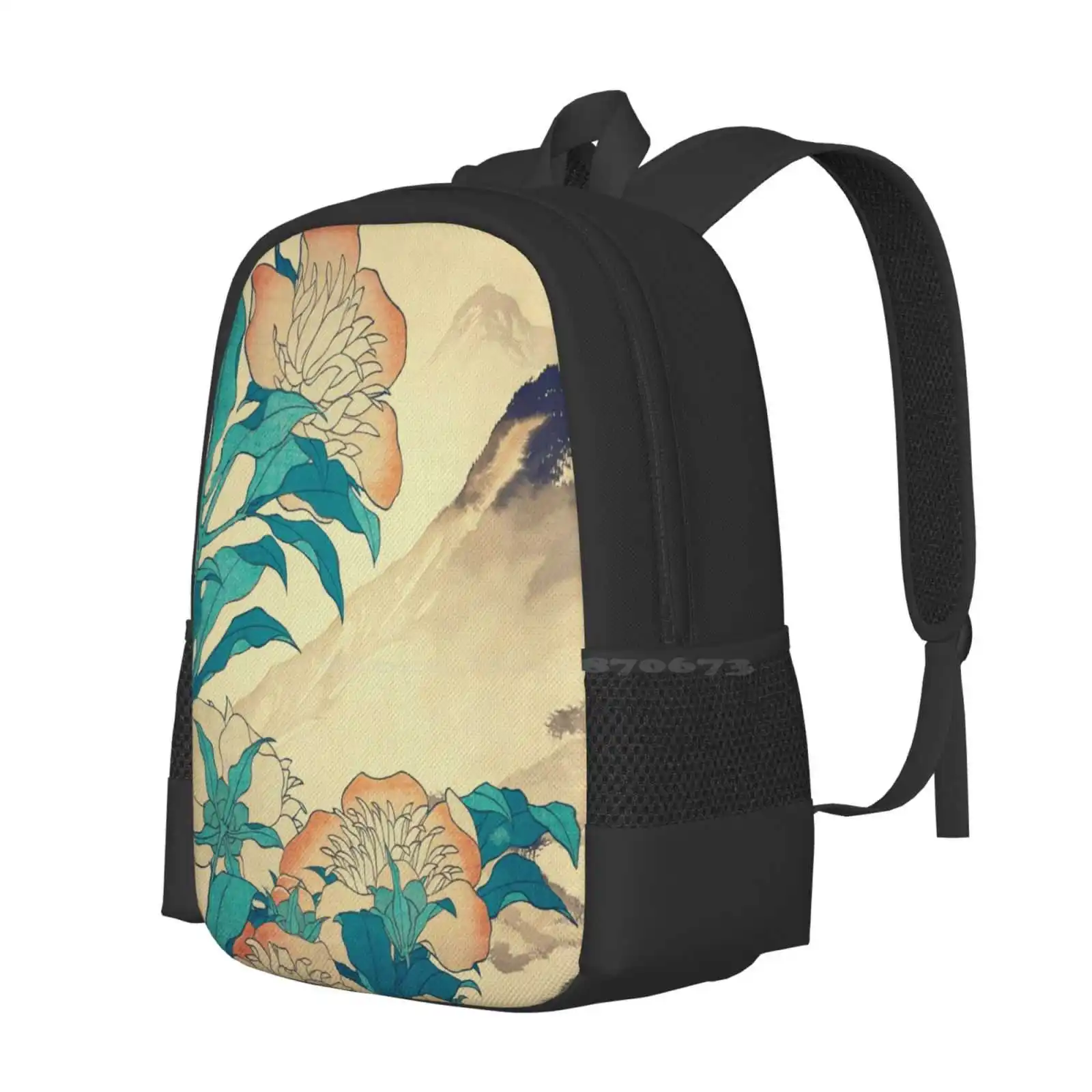 Mutual Admiration In Dana Pattern Design Bag Student'S Backpack Kijiermono Ukiyo E Ukiyoe Japanese Asian Vintage Mountains