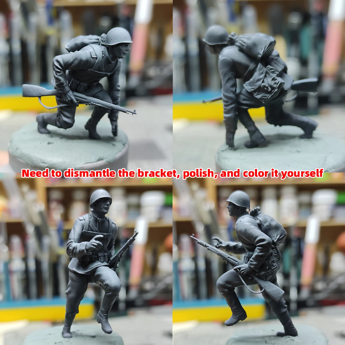 3D Sowjetunion Marscharmee Figuren Soldaten-Team Militär-Set Montage Miniatur Diorama Maßstabsset Modellbausatz 1/72 1/35 1/48 – Detail 1