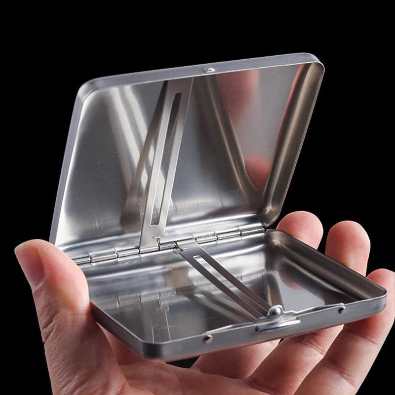 Metal Cigarette Case Box Stainless Steel Cigarette Box Cigarette Storage Box Case Cover Hold 20 Cigarettes Box Case Holder Gift