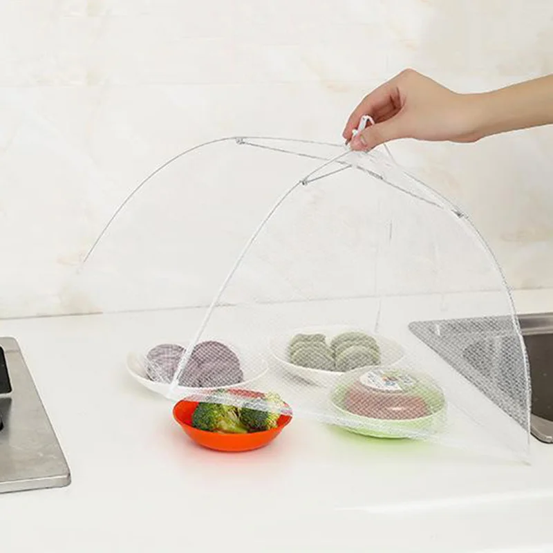 Food Cover Mesh Folding Washable Flies Tables Cover Insect Proof Protective Dish Covers Home Kitchen Storage Accessaries