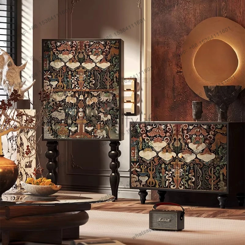 

Medieval style, French dining side, locker, solid wood bedroom, living room against the wall, porch