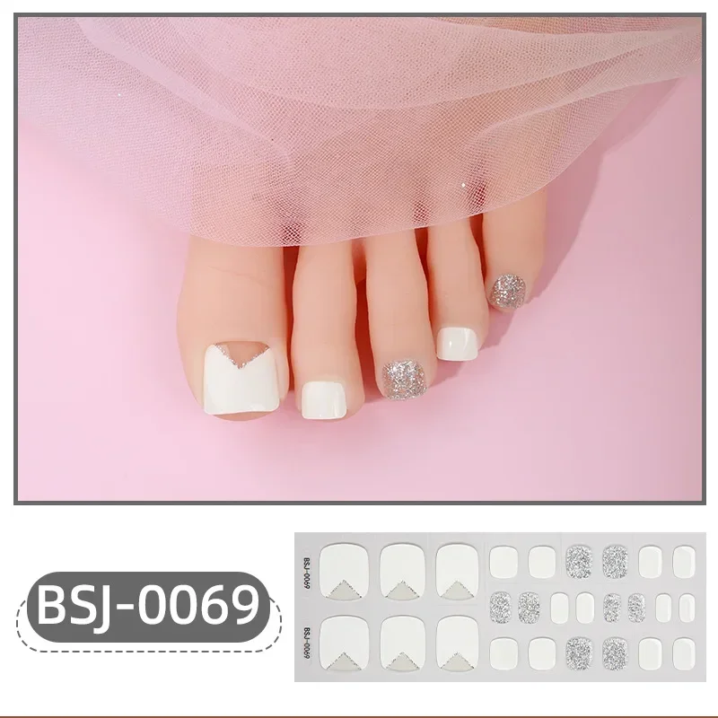 Gel adesivo com lâmpada UV, gel de cura, Nail Art Wraps, impermeável, semi cura, verão, 26 tiras