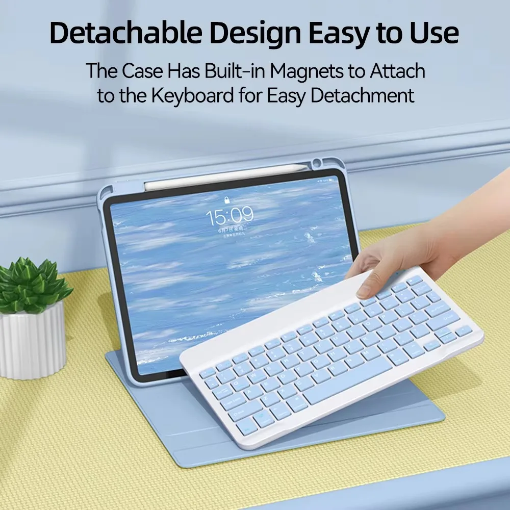 For iPad 10th generation case Magnetic Keyboard Case For Air 4/5 10.9 11Pro 10.5 10.2 9/8/7th Gen Transparent Cover With Mouse