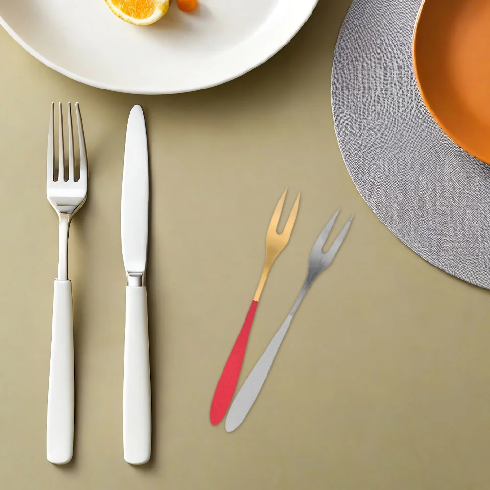 

12pcs Dessert Forks Stainless Steel Mini Cake Fruit Fork Set For Appetizers Salads Cocktails Pastries Seafood Party Serving