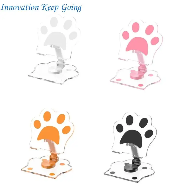 

E65C Strong Acrylic Cats Paws Phone Mount Adjustable Height Desktop Holder Easy to Carry Perfect For Stable Videos Streaming