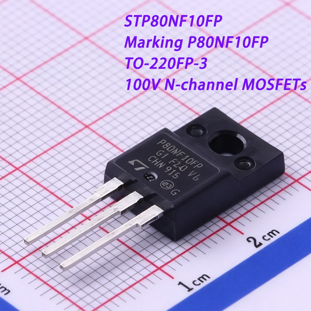 2PCS STP80NF10FP Marking P80NF10FP TO-220FP-3 100V 38A 45W 15mΩ 0.015ohms N-channel NEW Original Field-Effect Transistor MOSFETs