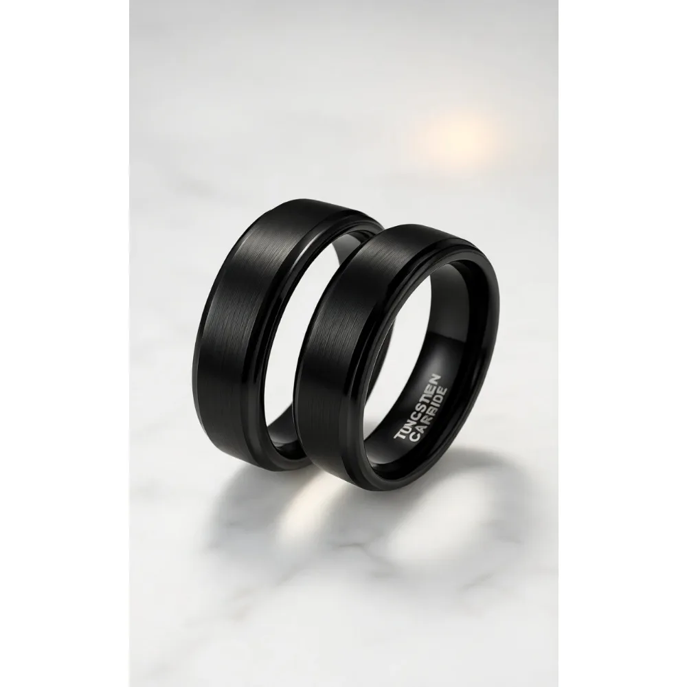 Anillos de tungsteno de 4 mm, 6 mm y 8 mm para hombre y mujer, en plata, azul, oro rosa, negro mate, acabado cepillado, ajuste cómodo, anillos de boda, tallas 4-15
