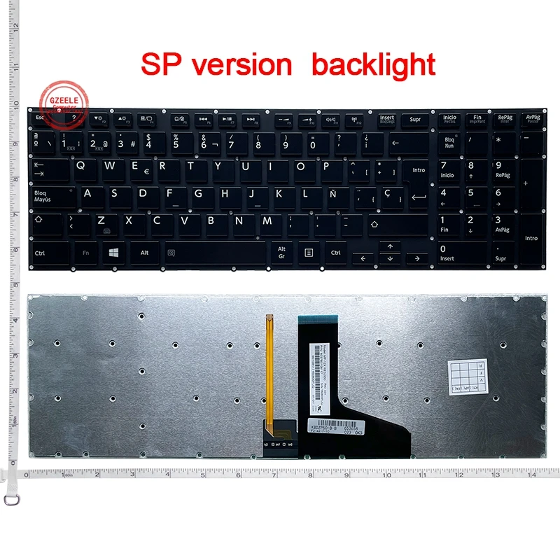 GZEELE UK/SP backlit laptop keyboard for Toshiba Satellite P50-B P50T-B P55-B P55T-B UK English QWERTY (Standard)