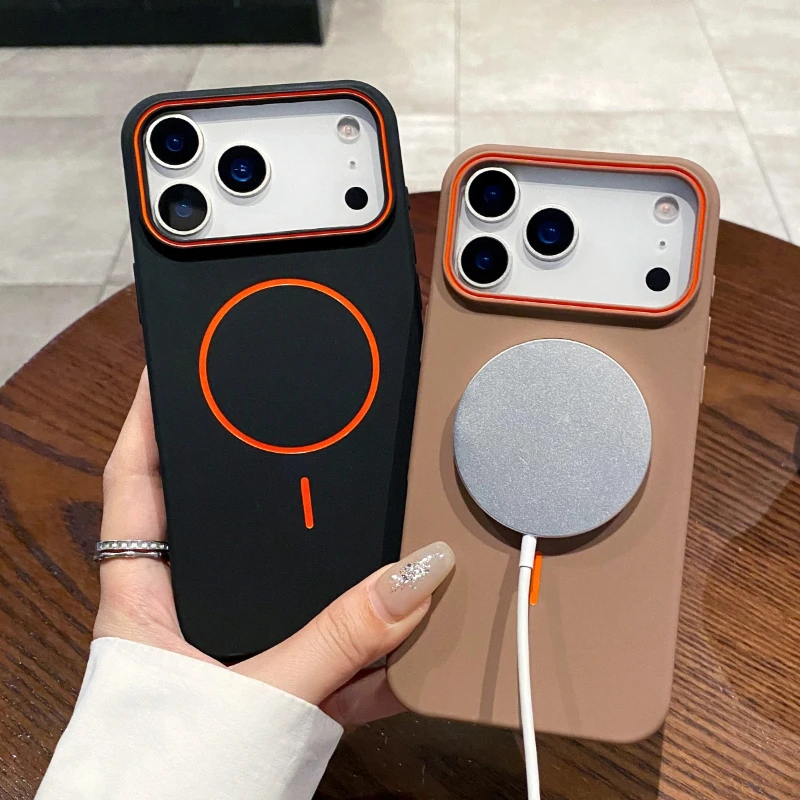 سامسونج بسيط ل قضية الهاتف المغناطيسي آيفون 11 12 13 14 15 16 E 17 الهواء برو ماكس شحن لاسلكي لينة ماتي غطاء الهاتف #5